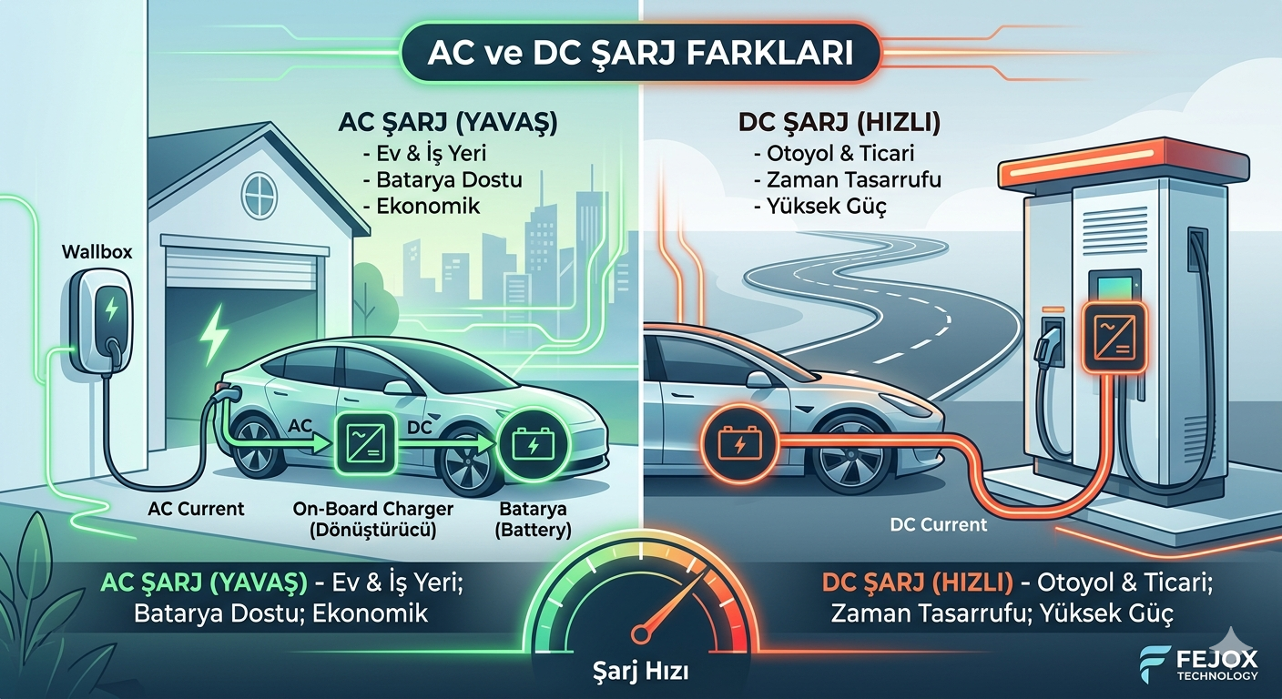 AC ve DC Şarj Nedir? Elektrikli Araç Şarjı Hakkında Her Şey